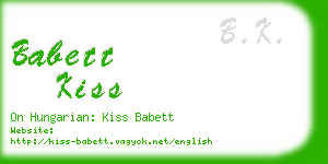 babett kiss business card
